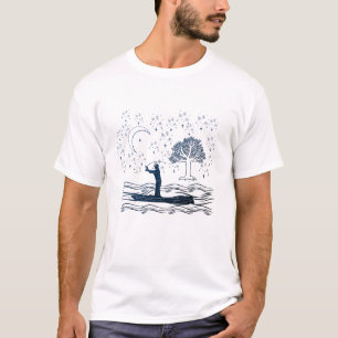 Camiseta Características, estrelas e lua