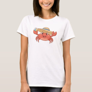 Camiseta Caranguejo Alegre com Chapéu de Sol - Desenho Anim