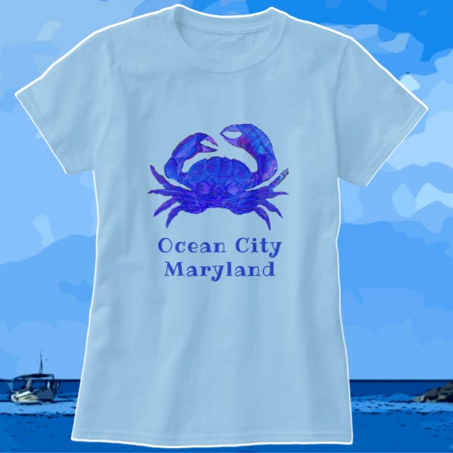 Camiseta Caranguejo Azul Radiante Oceano City MD (Criador carregado)