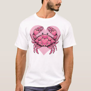 Camiseta Caranguejo Cancer amável com coração