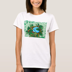 Camiseta Caranguejo Cancer Floral em Holly