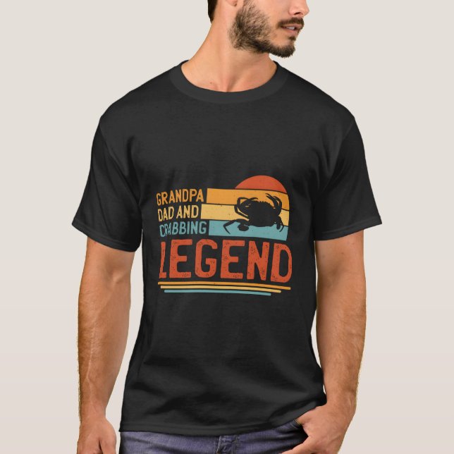 Camiseta Caranguejo De Pesca De Caranguejo De Pai E De Cara (Frente)