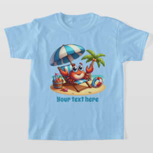 Camiseta Caranguejo de praia unisex, bonito, adiciona texto