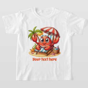 Camiseta Caranguejo de praia unisex, bonito, adiciona texto