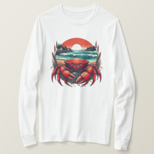 Camiseta caranguejo do Maine costeiro/náutico