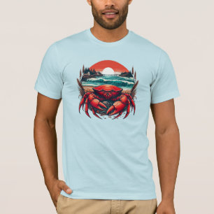 Camiseta caranguejo do Maine costeiro/náutico