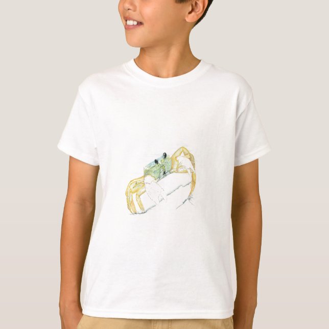 Camiseta Caranguejo Fantasma de Amarelo a Verde Claro (Frente)