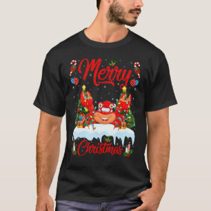 Camiseta Caranguejo Luz Árvores Xmas Papais noeis Caranguej