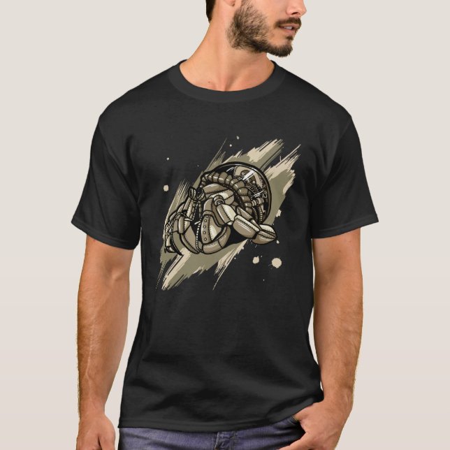Camiseta Caranguejo mecânico Steampunk fixe (Frente)
