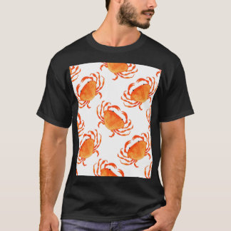 Camiseta Caranguejos Aquarela: Padrão Branco De Fundo
