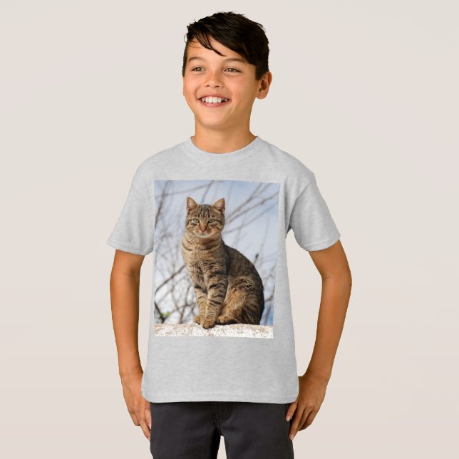 Camiseta Carapau Tabby Cat Kid (Frente Completa)