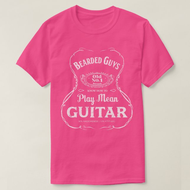 Camiseta Caras com barba tocam guitarra (Frente do Design)
