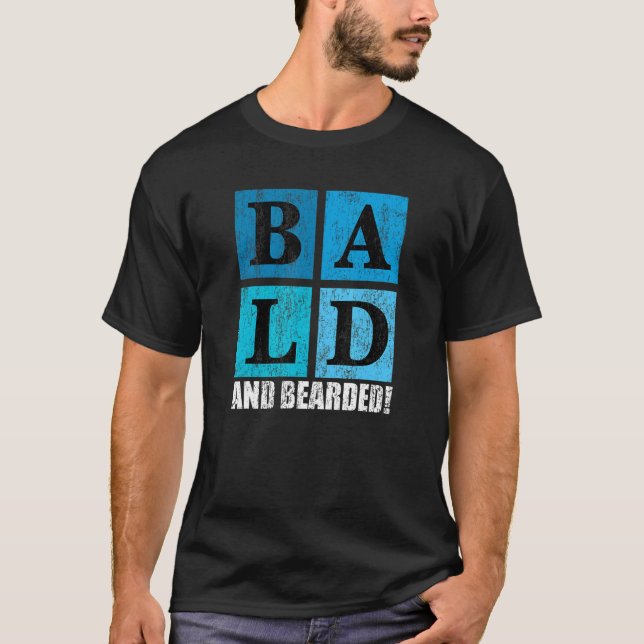 Camiseta Caras com Cabeça careca e Homens barbudos (Frente)