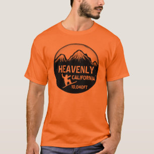 Camiseta Caras de arte do quadro de neve laranja da Califór