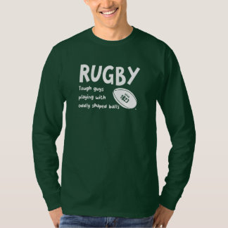 Camiseta Caras de Rugby Humor Tough e T-Shirt Odd Balls