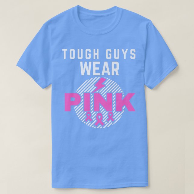 Camiseta Caras Duras Vestem Alertas de Cancer de Fita Rosa (Frente do Design)