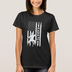 Camiseta Caratê Bandeira dos EUA Lutador de Caratê