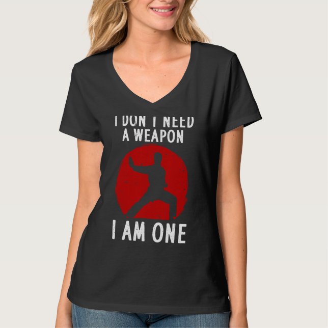 Camiseta Caratê Engraçado Para Homens Mulheres Karate Black (Frente)