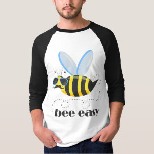 Camiseta Caráter de abelha com óculos de sol do bigode Abel