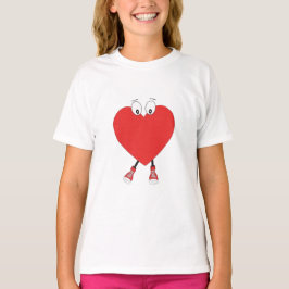 Camiseta Caráter de Amor com Curta Vermelho em Forma de Cor