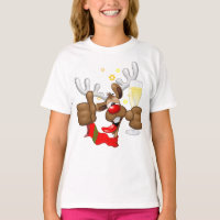 Caráter de Natal Engraçado do Bebado Reindeer