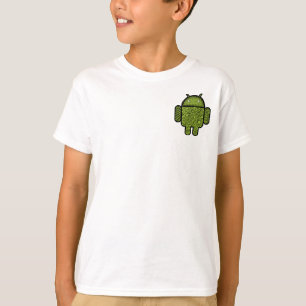 Camiseta Caráter de porta de bolhas para o robô Android