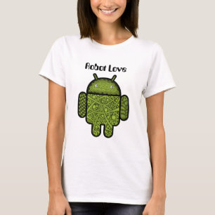 Camiseta Caráter de porta de bolhas para o robô Android™