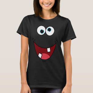 Camiseta Caráter de rosto monstro do bobo Fácil Costume de