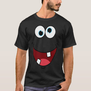 Camiseta Caráter de rosto monstro do bobo Fácil Costume de