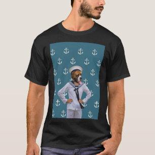 Camiseta Caráter engraçado do cão do marinheiro