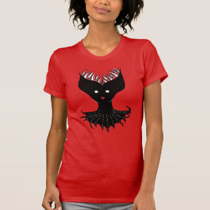 Camiseta Caráter gótico escuro da menina assustador do