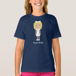 Camiseta Caráter louro bonito da enfermeira dos desenhos