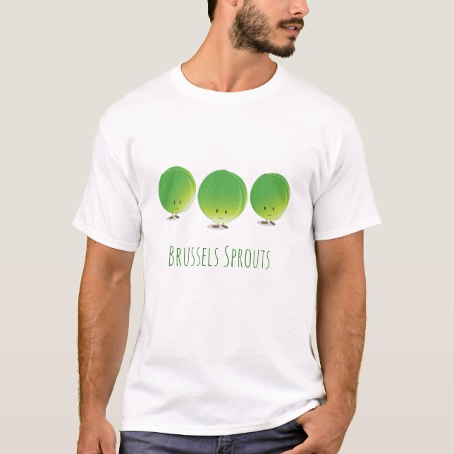Camiseta Caráteres das couves de Bruxelas | (Frente)