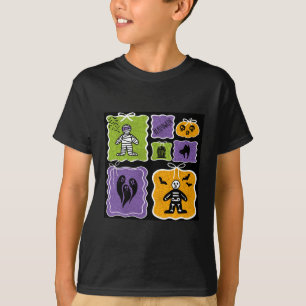 Camiseta Carateres de Dia das Bruxas Bonitos Múmia e Esquel