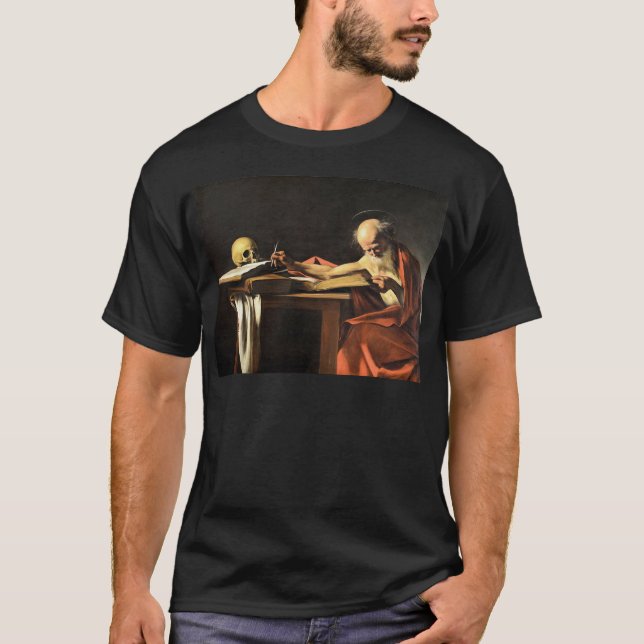 Camiseta Caravaggio - San Gerolamo - pintura do (Frente)