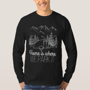 Camiseta Caravan Home É Onde Estacionamos Acampando