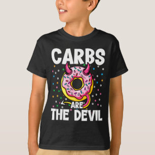 Camiseta Carboidratos São o Diabo Funny Donut Dieta Ano Nov