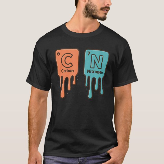 Camiseta Carbon 6 Nitrogen 7 Funny Periodic Table Science M (Frente)