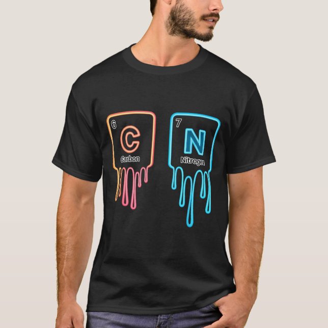 Camiseta Carbon Nitrogen Science Design Fun Chemistry Lover (Frente)