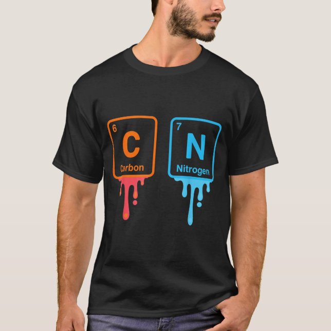 Camiseta Carbon Nitrogen Science Design Fun Chemistry Lover (Frente)