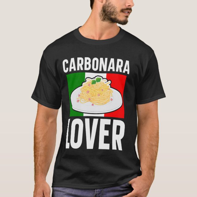 Camiseta Carbonara Lover, para ventiladores de Comida itali (Frente)