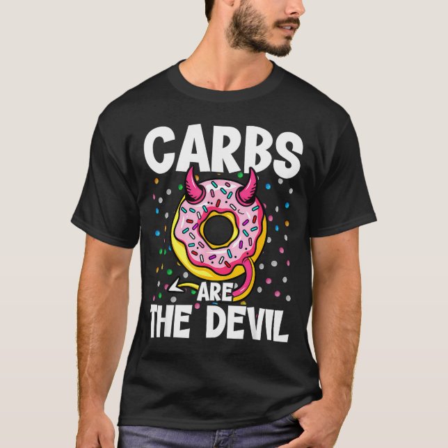 Camiseta Carbs Are The Devil Funny Donut Diet New Year's Re (Frente)