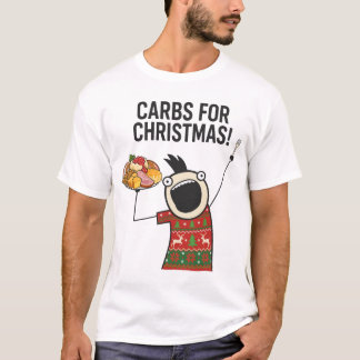 Camiseta Carbs Para O Natal Comida Divertida Para Amantes D