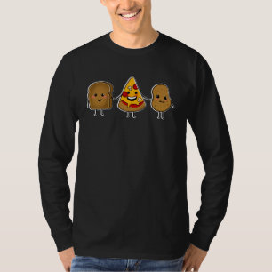 Camiseta CARBS SÃO AMIGOS Ilustração fofa de torradas pizza