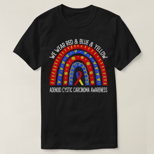 Camiseta Carcinoma Cístico Adenoide Consciência Arco-Íris (Frente do Design)