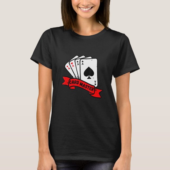 Camiseta Card Master - Jogando Cartões - Retorna Blackjack (Frente)