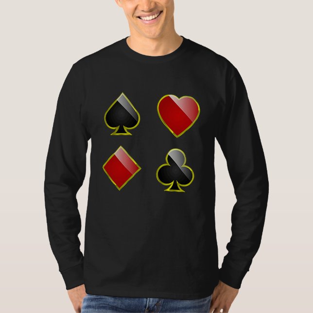 Camiseta Card Suits Spades Hearts Clubs Diamonds for All Ca (Frente)