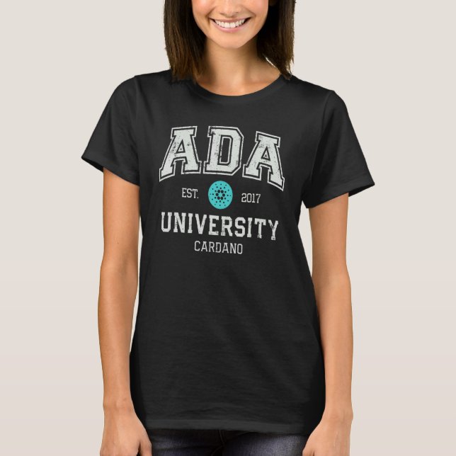 Camiseta Cardano Ada Universidade Crypto Currency Blocchain (Frente)