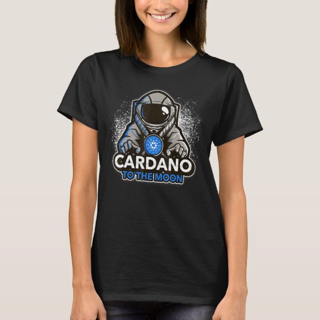 Camiseta Cardano Ao Astronauta Da Criptomoeda Da Lua (Frente)