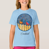 Cardeais na pintura de cerca - Arte original T-S